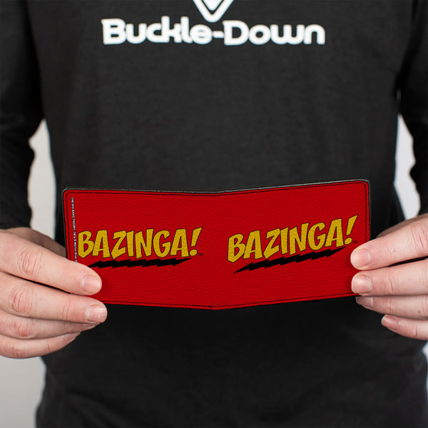 Buckle-Down Bi-Fold Wallet - BAZINGA Red Gold Black