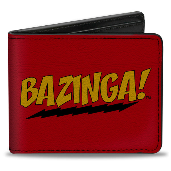 Buckle-Down Bi-Fold Wallet - BAZINGA Red Gold Black