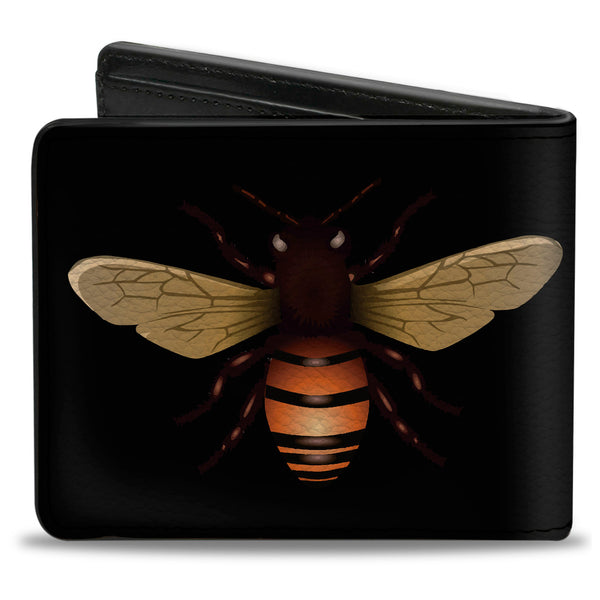 Buckle-Down Bi-Fold Wallet - Bee Insect Black