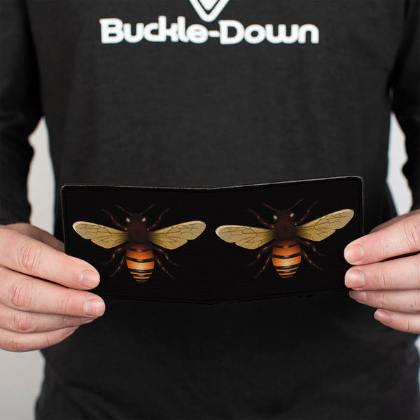 Buckle-Down Bi-Fold Wallet - Bee Insect Black