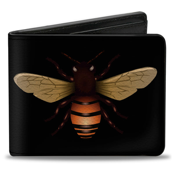 Buckle-Down Bi-Fold Wallet - Bee Insect Black