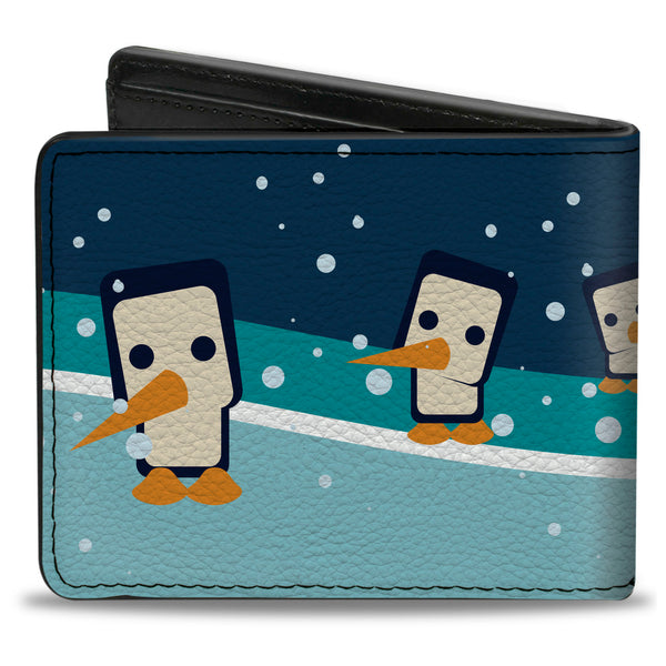 Buckle-Down Bi-Fold Wallet - Block Penguins Navy