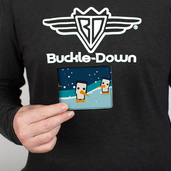 Buckle-Down Bi-Fold Wallet - Block Penguins Navy