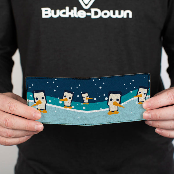 Buckle-Down Bi-Fold Wallet - Block Penguins Navy