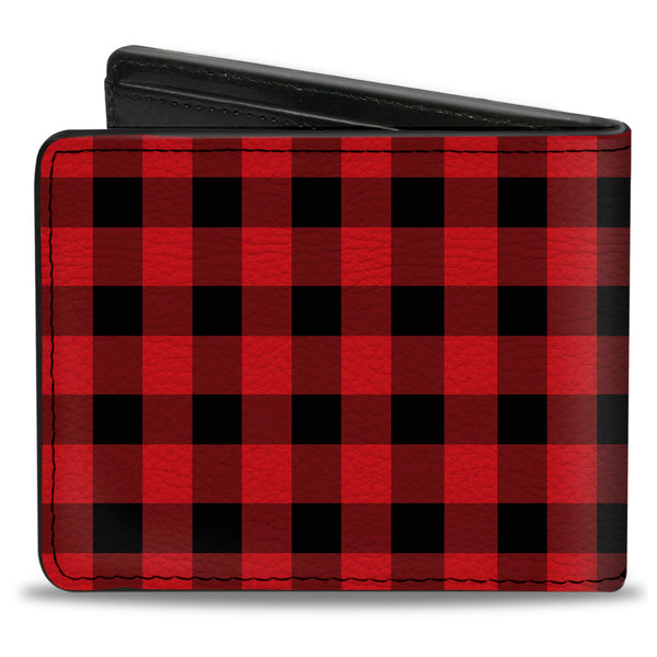 Buckle-Down Bi-Fold Wallet - Buffalo Plaid Black Red