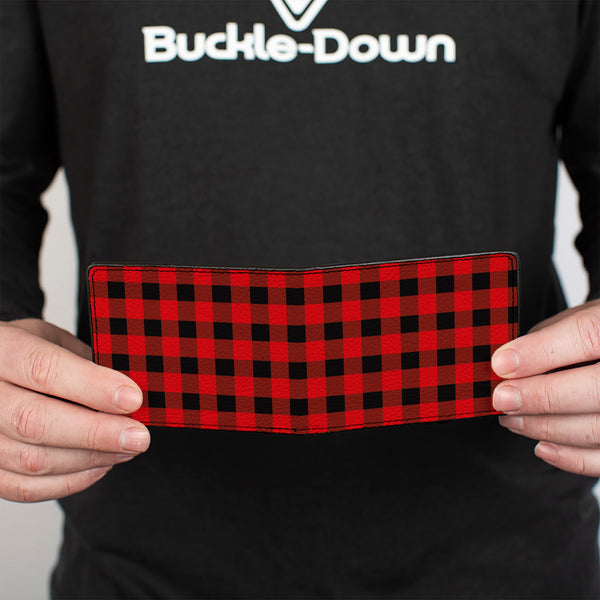 Buckle-Down Bi-Fold Wallet - Buffalo Plaid Black Red