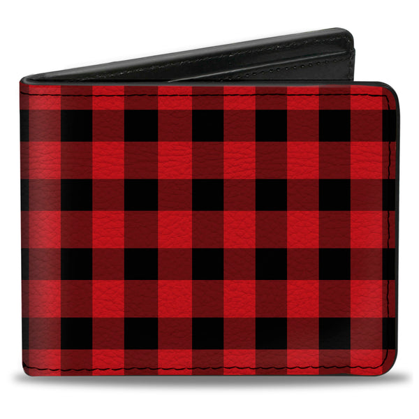 Buckle-Down Bi-Fold Wallet - Buffalo Plaid Black Red