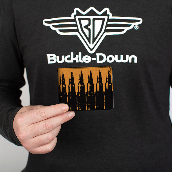 Buckle-Down Bi-Fold Wallet - Bullets2 Orange Black