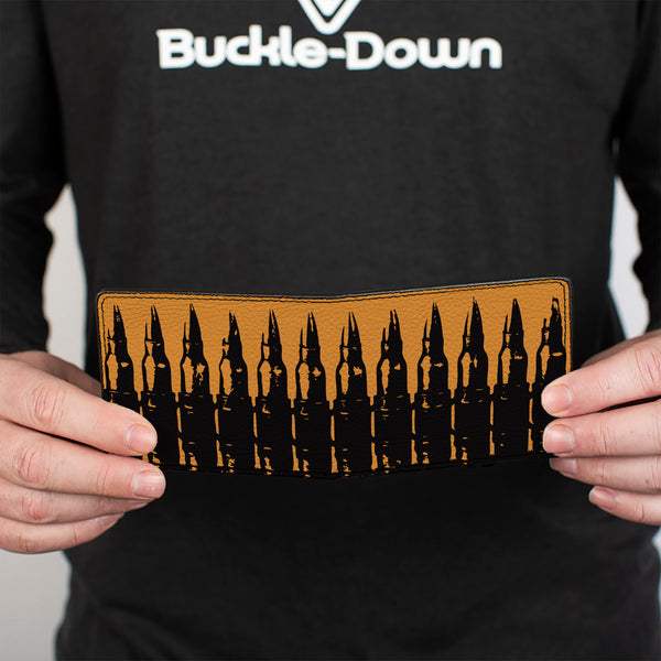 Buckle-Down Bi-Fold Wallet - Bullets2 Orange Black