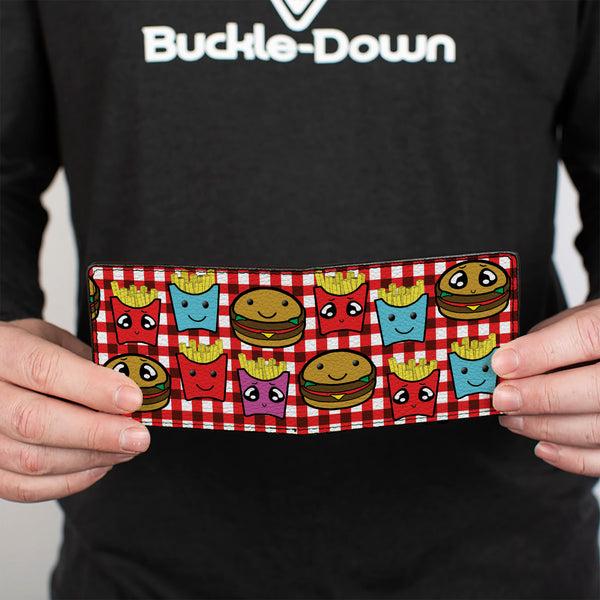 Buckle-Down Bi-Fold Wallet - Burger & Fries Cartoon