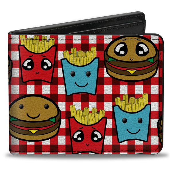 Buckle-Down Bi-Fold Wallet - Burger & Fries Cartoon