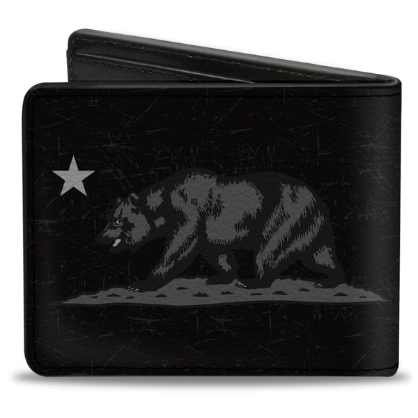 Buckle-Down Bi-Fold Wallet - Cali Bear Black Grays