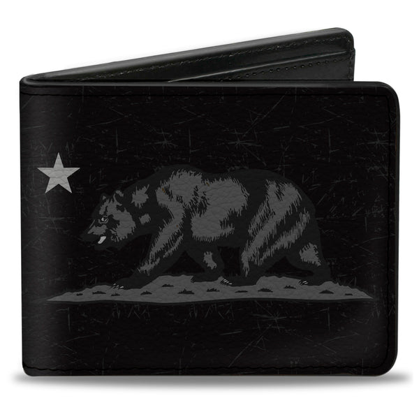 Buckle-Down Bi-Fold Wallet - Cali Bear Black Grays