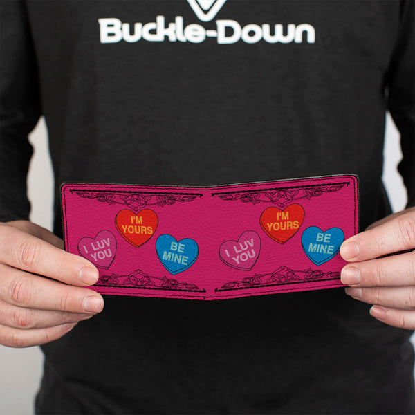 Buckle-Down Bi-Fold Wallet - Candy Hearts
