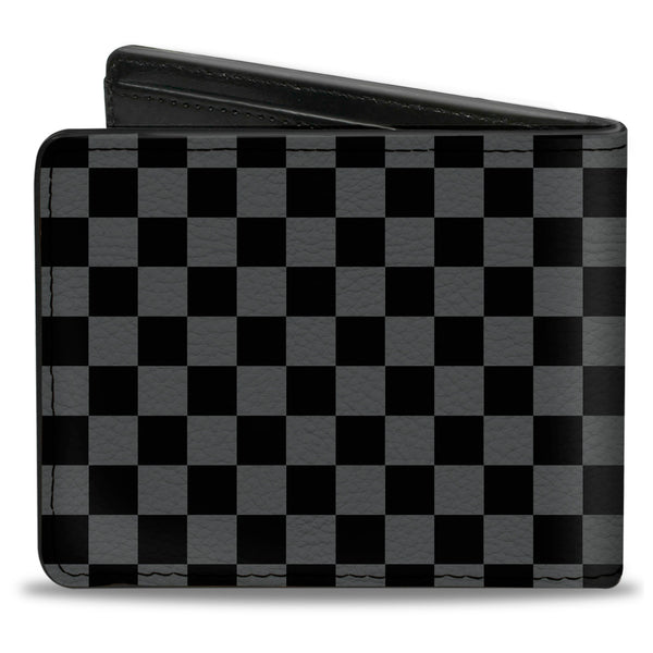 Buckle-Down Bi-Fold Wallet - Checker Black Gray