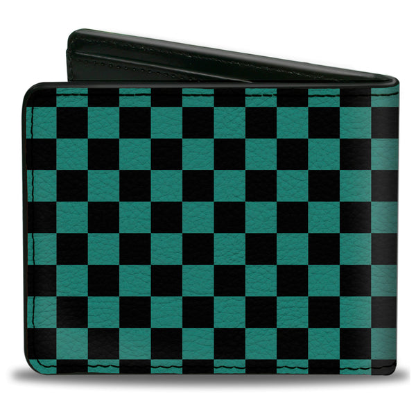 Buckle-Down Bi-Fold Wallet - Checker Black Teal