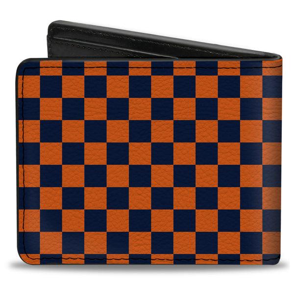 Buckle-Down Bi-Fold Wallet - Checker Orange Blue