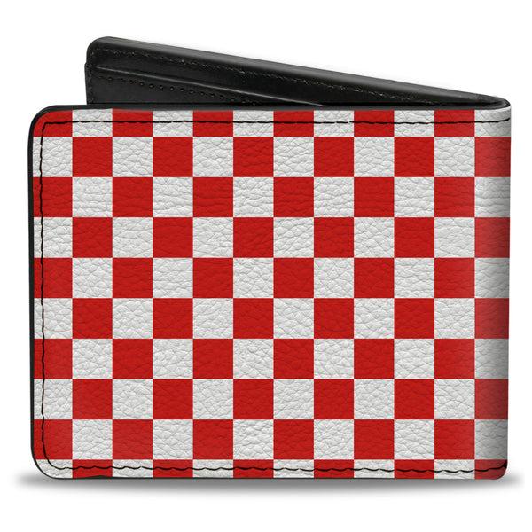 Buckle-Down Bi-Fold Wallet - Checker Red White