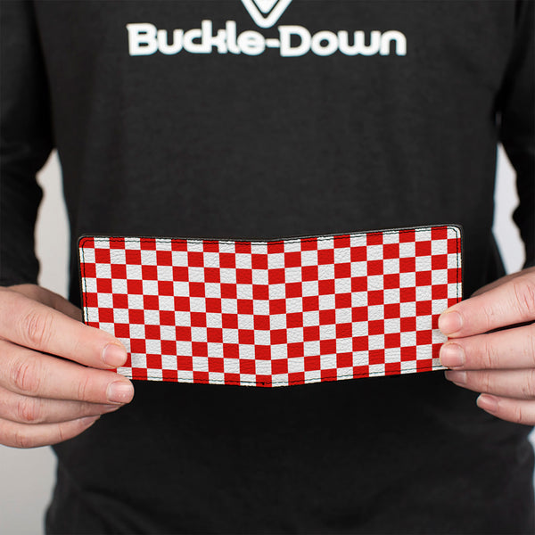 Buckle-Down Bi-Fold Wallet - Checker Red White