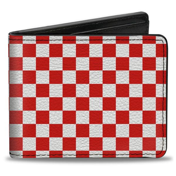 Buckle-Down Bi-Fold Wallet - Checker Red White
