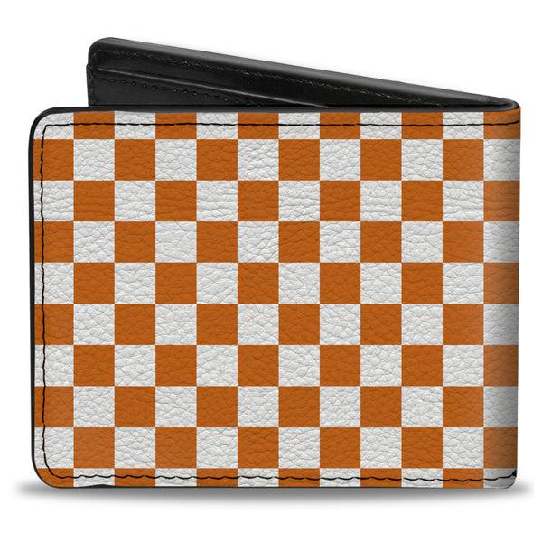 Buckle-Down Bi-Fold Wallet - Checker White TN Orange