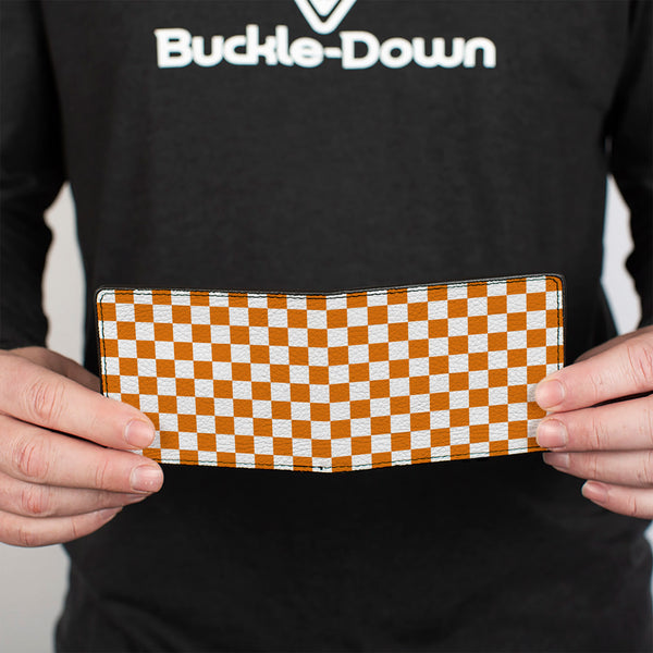 Buckle-Down Bi-Fold Wallet - Checker White TN Orange
