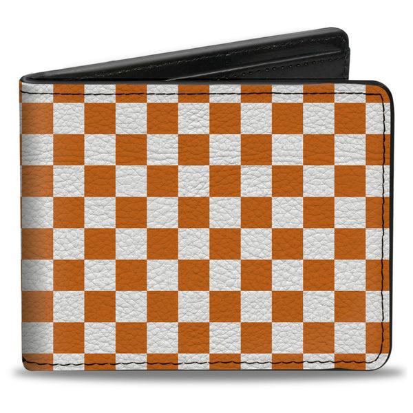Buckle-Down Bi-Fold Wallet - Checker White TN Orange