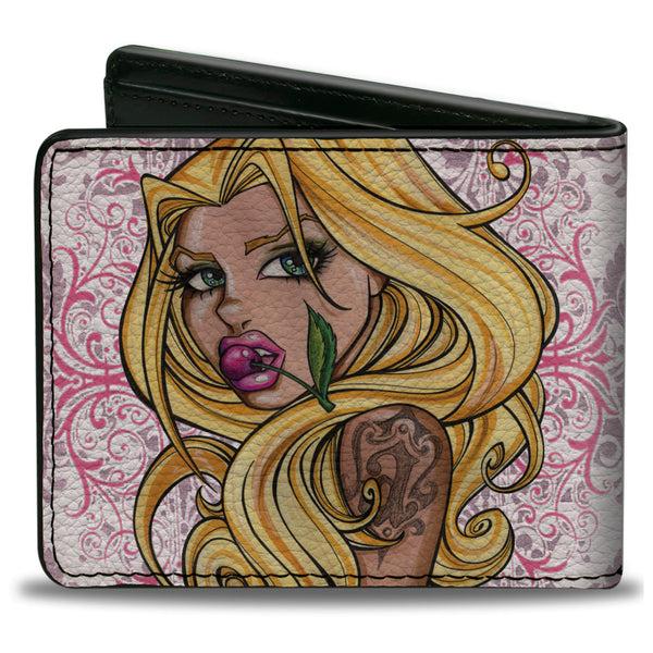 Buckle-Down Bi-Fold Wallet - Cherry