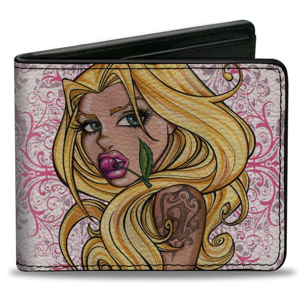 Buckle-Down Bi-Fold Wallet - Cherry