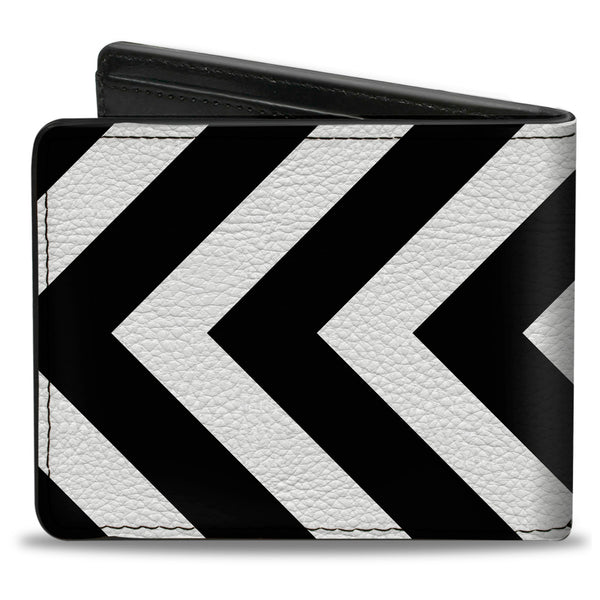Buckle-Down Bi-Fold Wallet - Chevron3 White Black