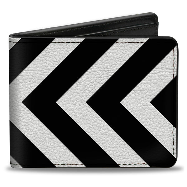 Buckle-Down Bi-Fold Wallet - Chevron3 White Black