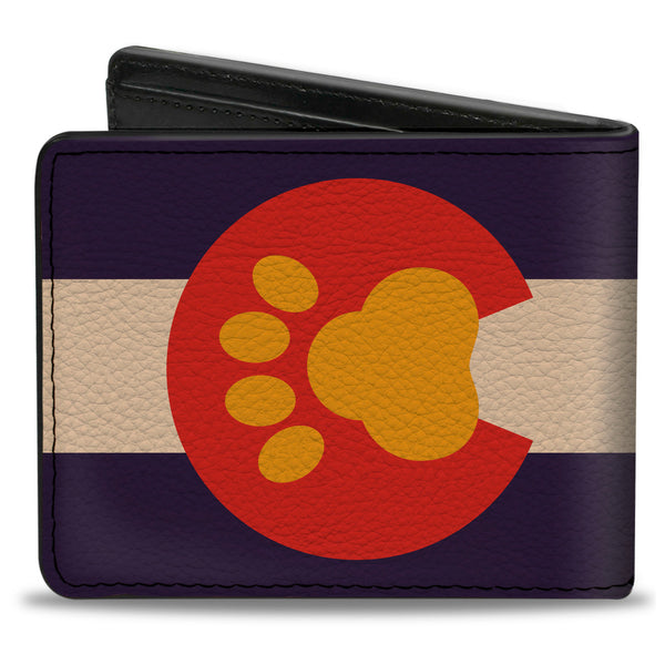 Buckle-Down Bi-Fold Wallet - Colorado Flag Paw Print