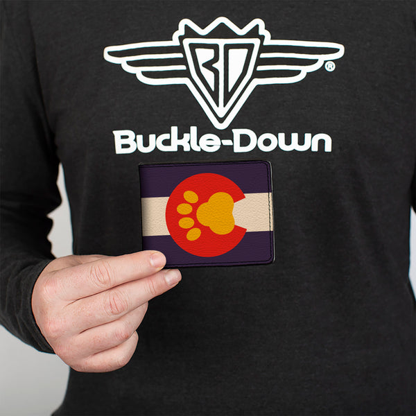 Buckle-Down Bi-Fold Wallet - Colorado Flag Paw Print