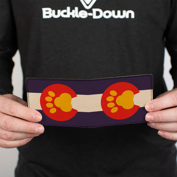 Buckle-Down Bi-Fold Wallet - Colorado Flag Paw Print