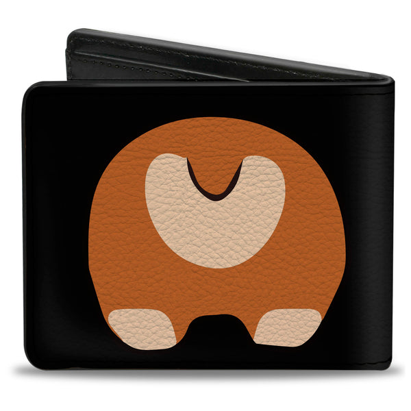 Buckle-Down Bi-Fold Wallet - Corgi Face Rump Black