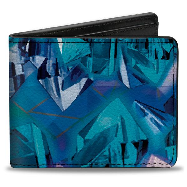 Buckle-Down Bi-Fold Wallet - Crystals2 Blues Purples