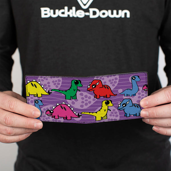 Buckle-Down Bi-Fold Wallet - Dinosaur Cartoon