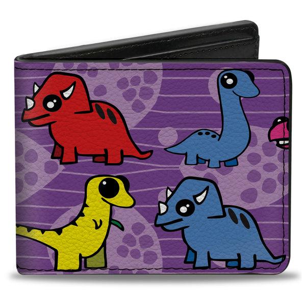 Buckle-Down Bi-Fold Wallet - Dinosaur Cartoon