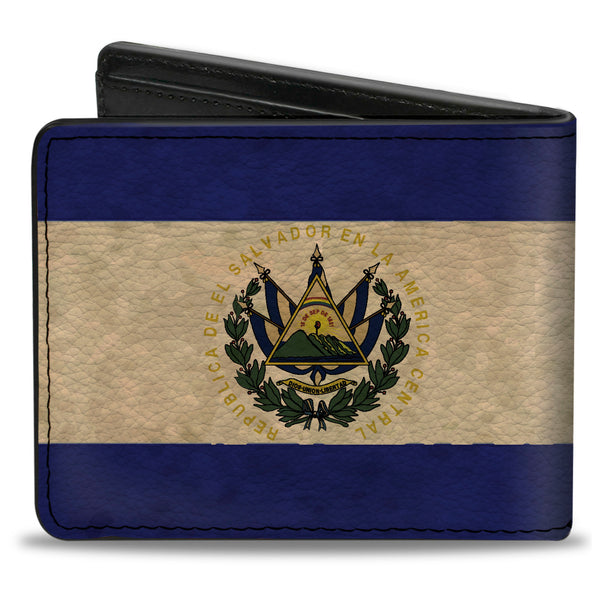 Buckle-Down Bi-Fold Wallet - El Salvador Flag Black