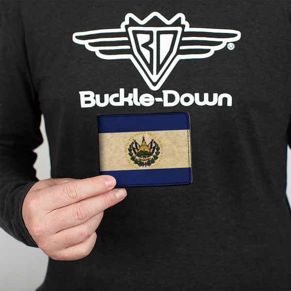 Buckle-Down Bi-Fold Wallet - El Salvador Flag Black