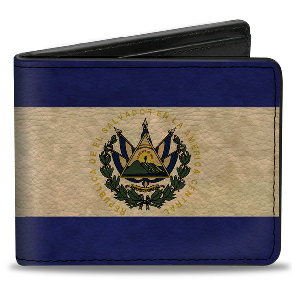 Buckle-Down Bi-Fold Wallet - El Salvador Flag Black