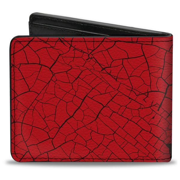 Buckle-Down Bi-Fold Wallet - Elephant Crackle Red