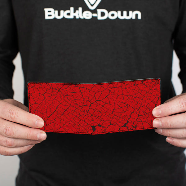 Buckle-Down Bi-Fold Wallet - Elephant Crackle Red