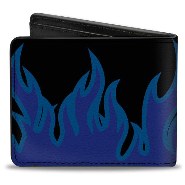 Buckle-Down Bi-Fold Wallet - Flames Black Blues