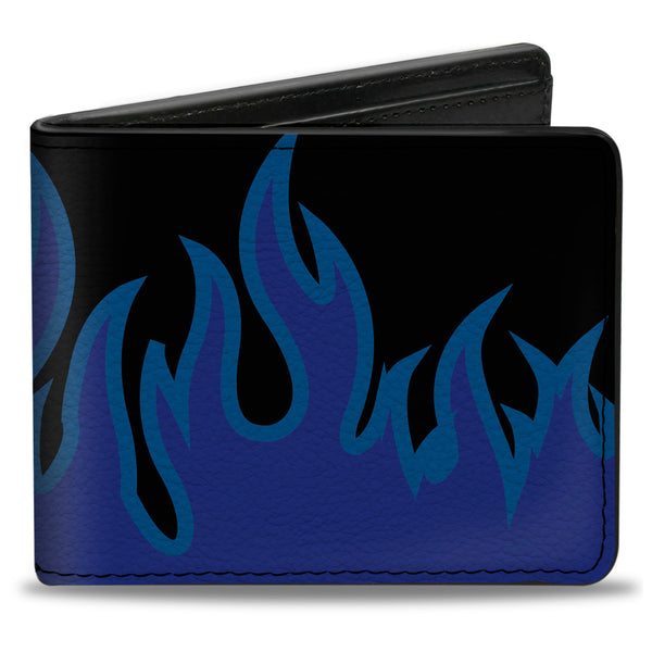 Buckle-Down Bi-Fold Wallet - Flames Black Blues
