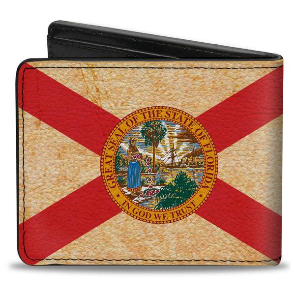 Buckle-Down Bi-Fold Wallet - Florida Flags Black