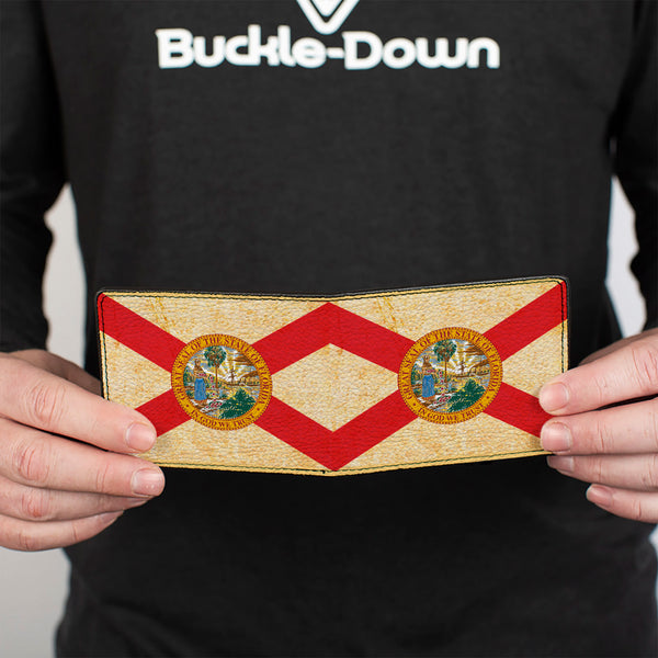 Buckle-Down Bi-Fold Wallet - Florida Flags Black