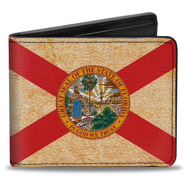Buckle-Down Bi-Fold Wallet - Florida Flags Black