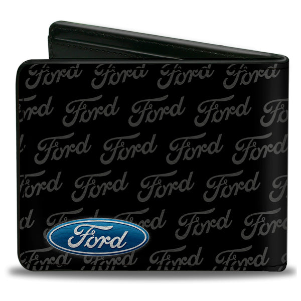Buckle-Down Bi-Fold Wallet - Ford Oval CORNER W Text