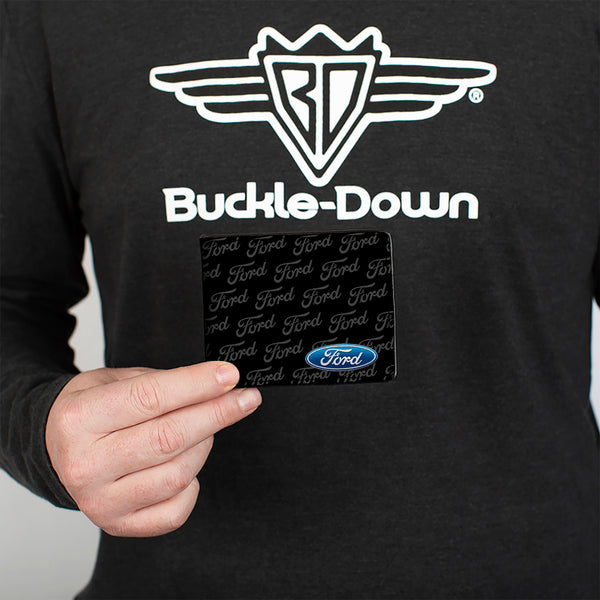 Buckle-Down Bi-Fold Wallet - Ford Oval CORNER W Text
